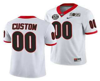 Men%27s Georgia Bulldogs ACTIVE PLAYER Customized 2022 Patch White College Football Stitched Jersey